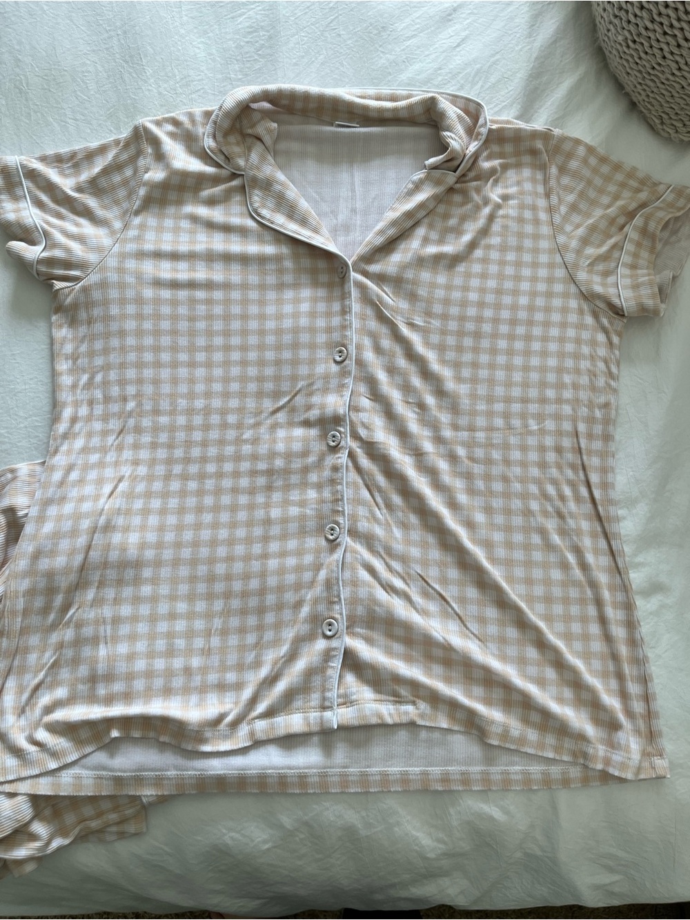 Staykation women’s pajamas  Gingham Button-Front